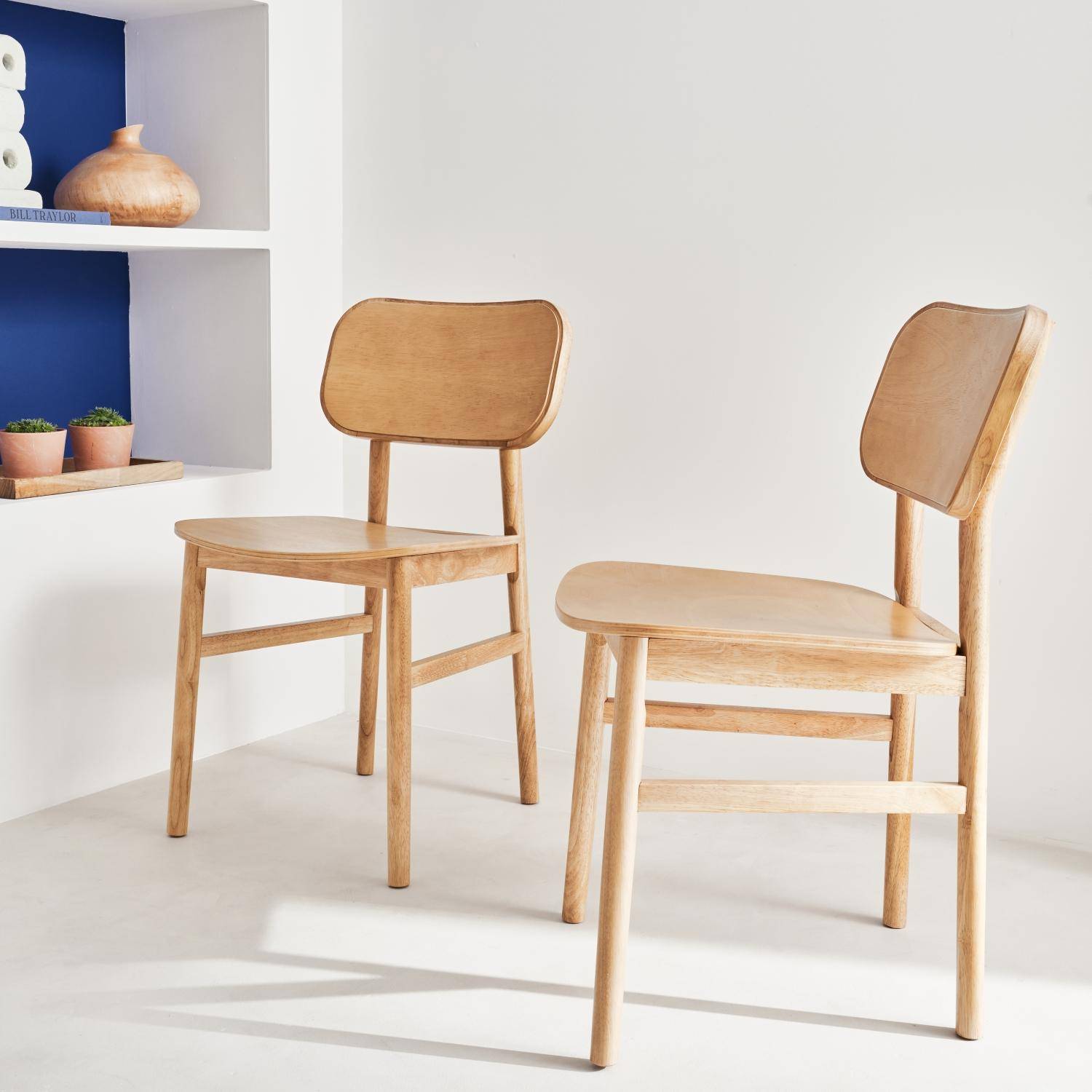 Olympie - Silla de madera de hevea, set de 2
