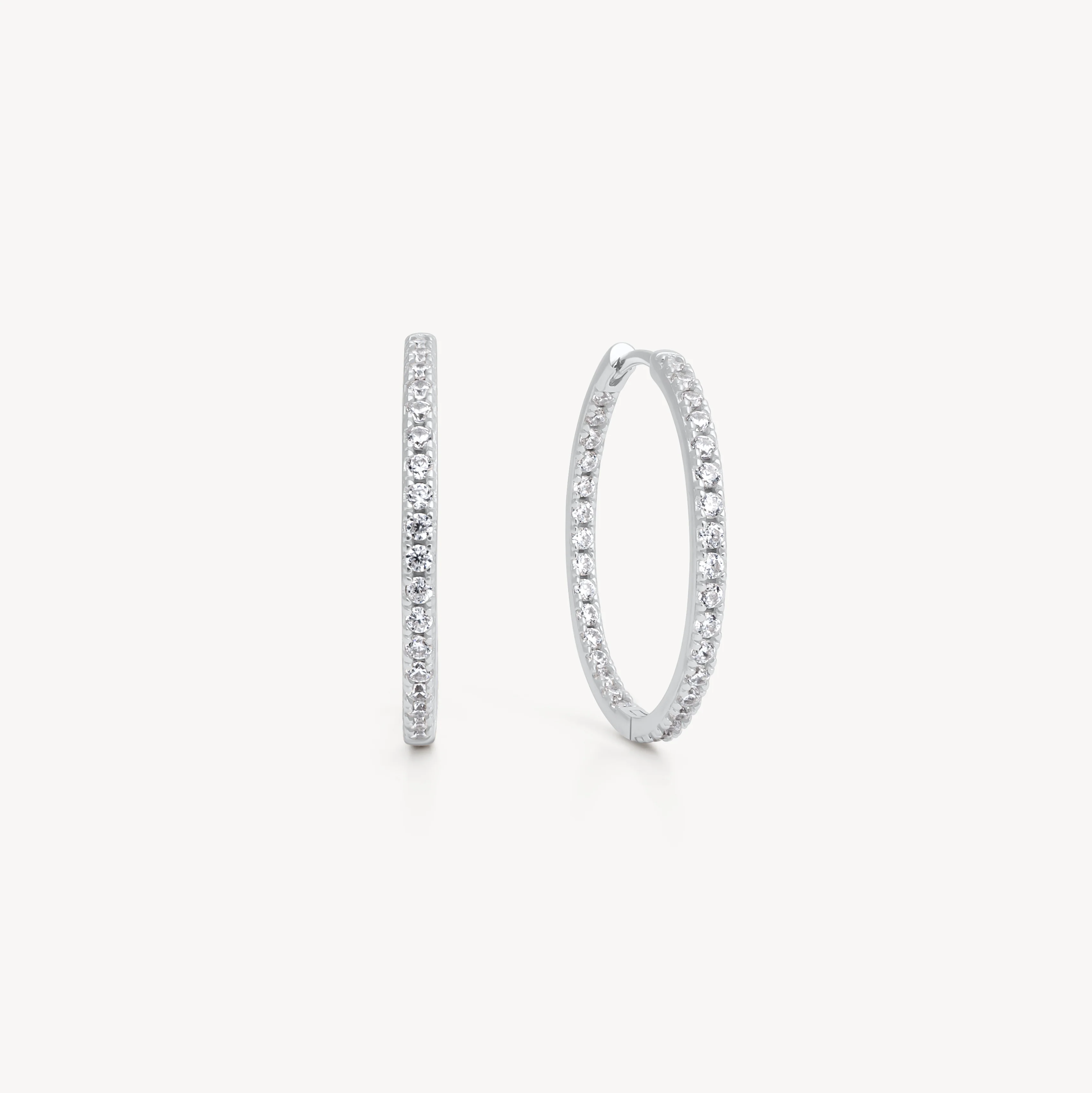 Medium Pavé Hoop Earrings