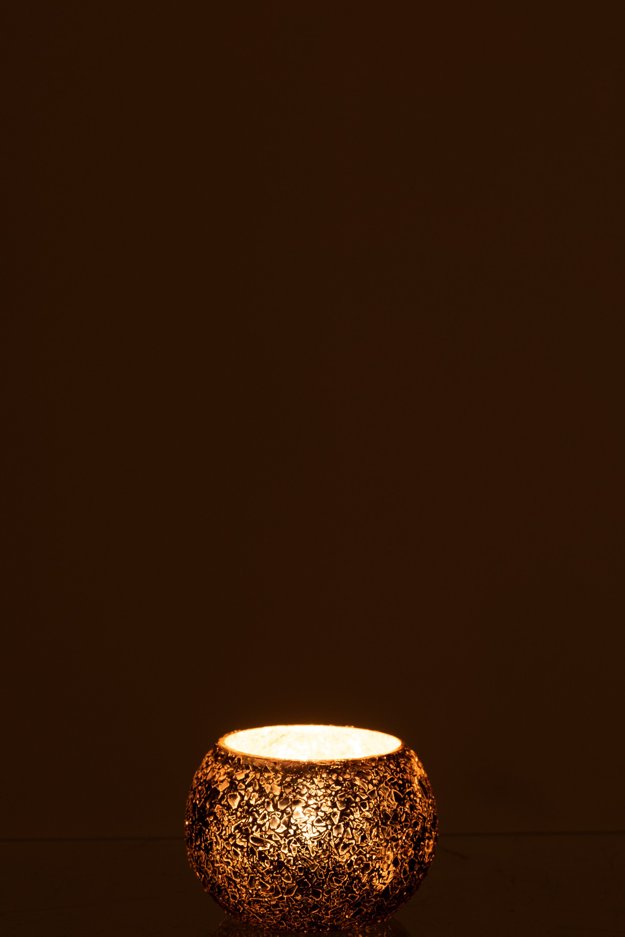 J-Line windlicht Gebroken - glas - zwart