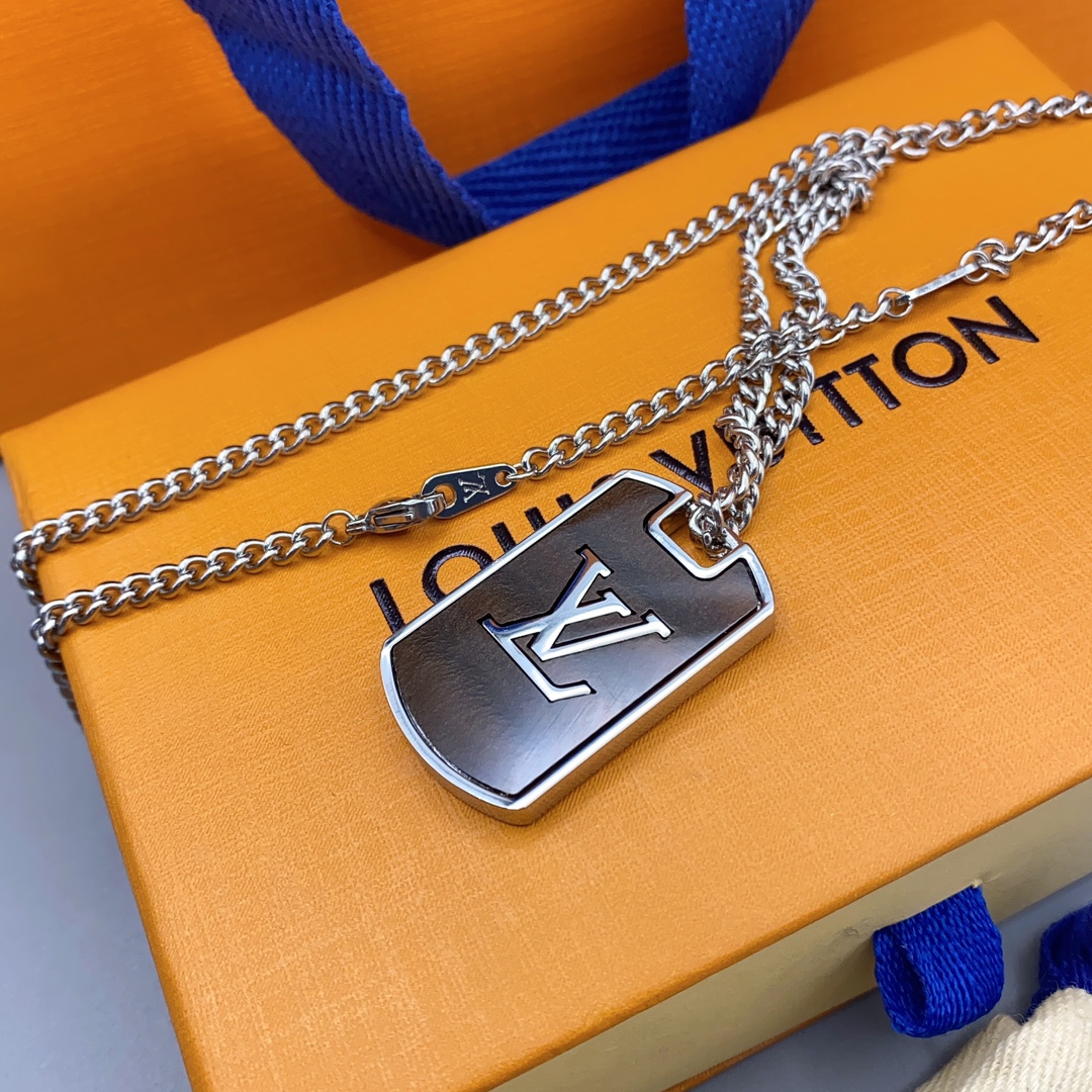 Louis Vuitton Two-sided Engraved Monogram Tag Necklace - Original Replica Club