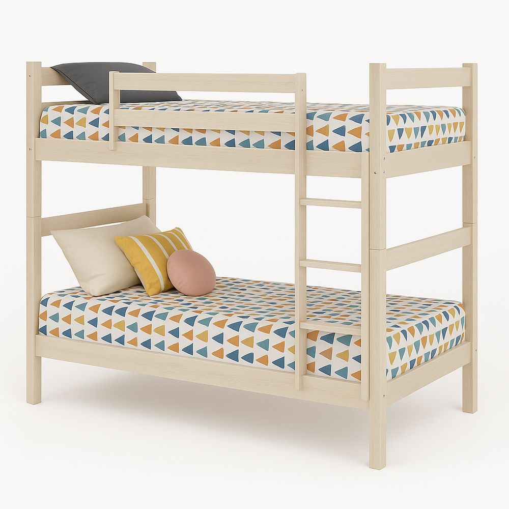 Cama literas de madera,estilo moderno,para niños,con escalera,colchón opcional,color natural